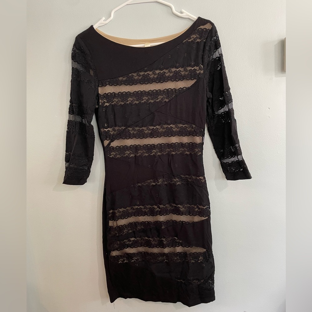ModCloth bodycon black lace dress